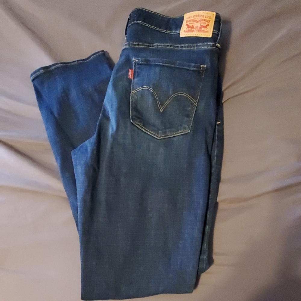 Levi midrise skinny dark jeans sz 32
